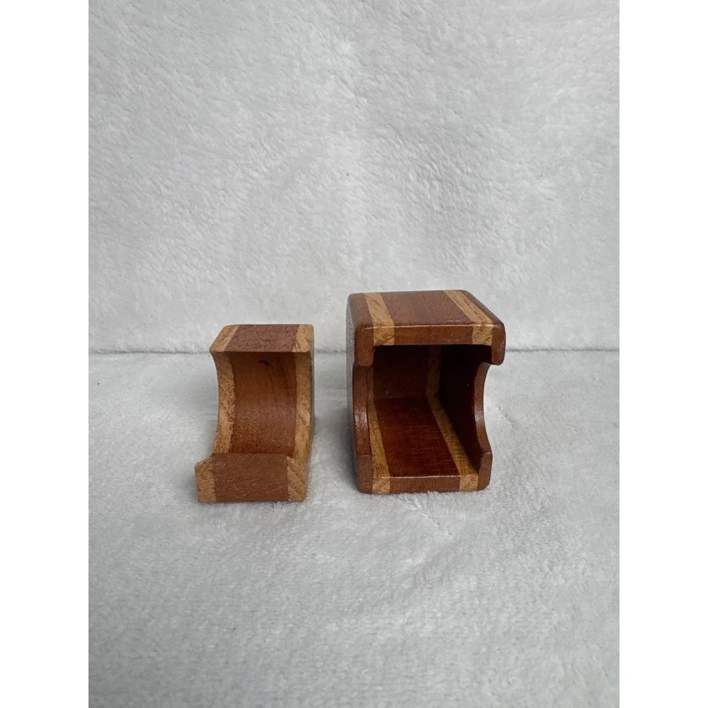Vintage Secret Puzzle Trinket Box Unisex OS Brown Excellent